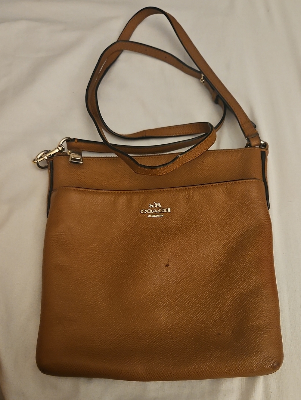Coach Tan Pebbled Leather Crossbody Bag